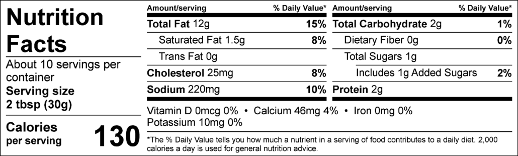 chili con queso nutrition label